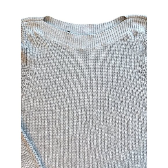 Talbots Sweater Size 2X Plus Gray Boat Neck Ribbed Tunic Cotton Blend NWT - Picture 2 of 8